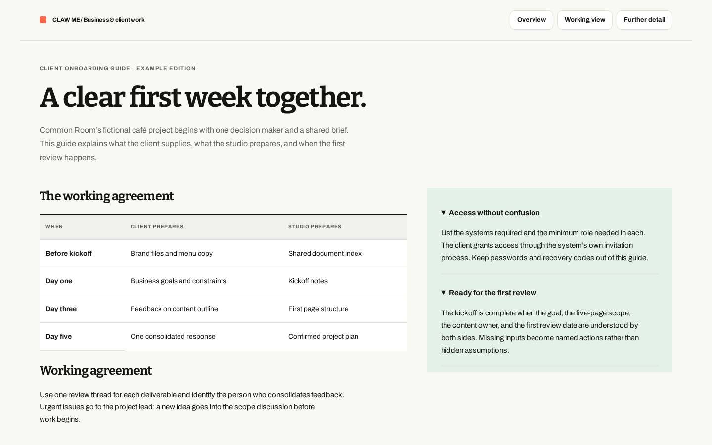 Preview of Client Onboarding Guide
