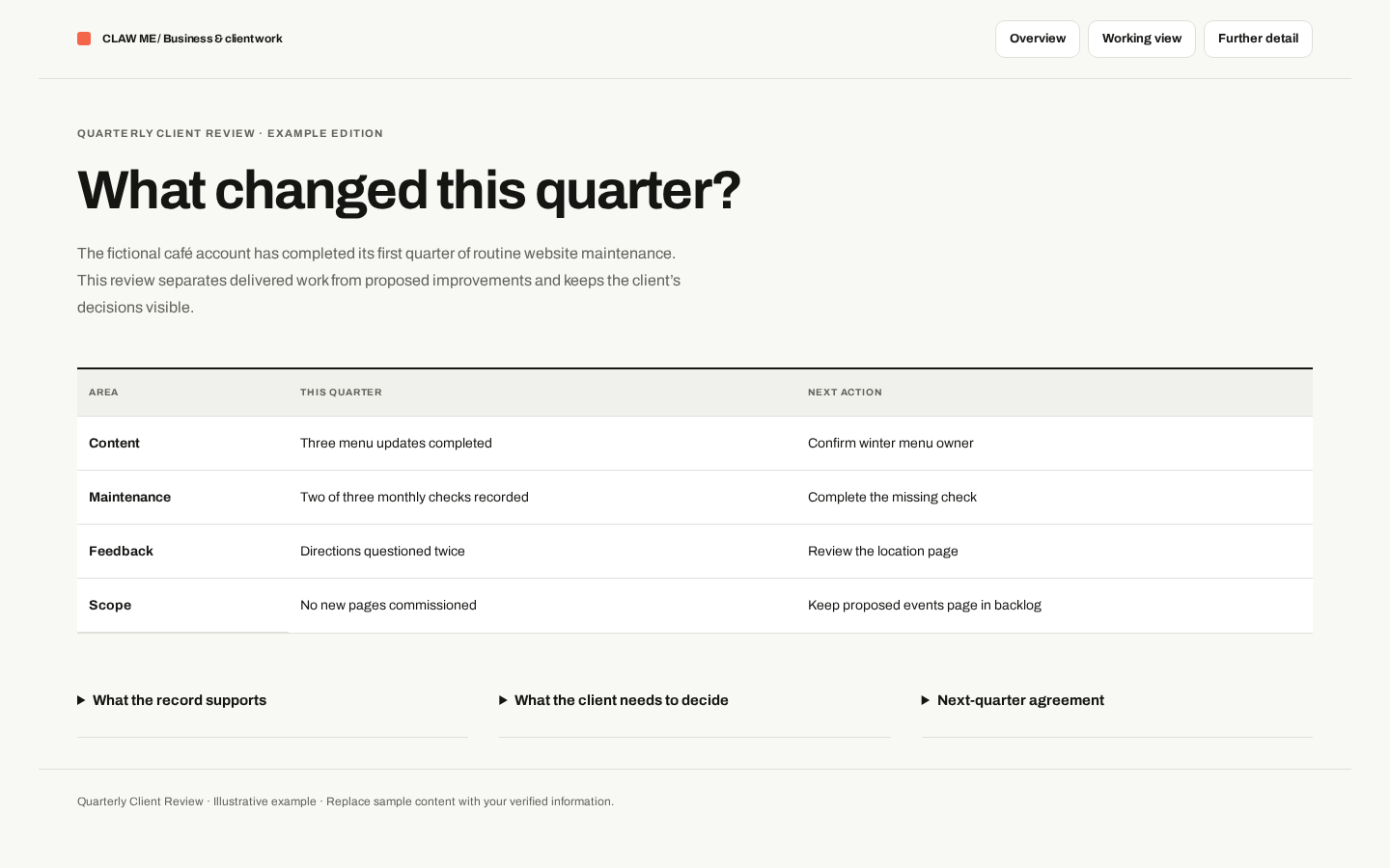 Preview of Quarterly Client Review