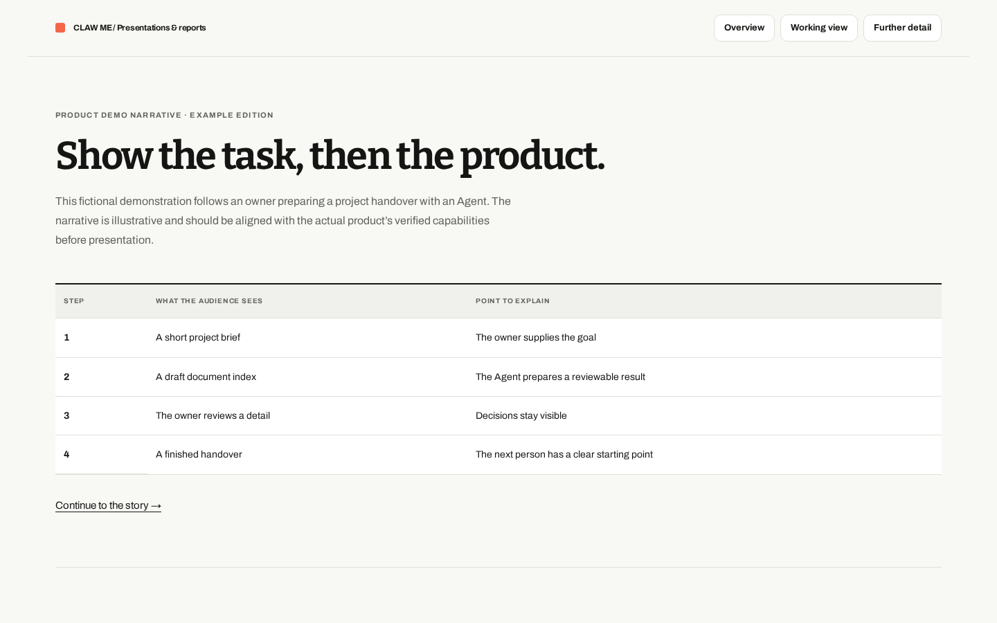 Preview of Product Demo Narrative