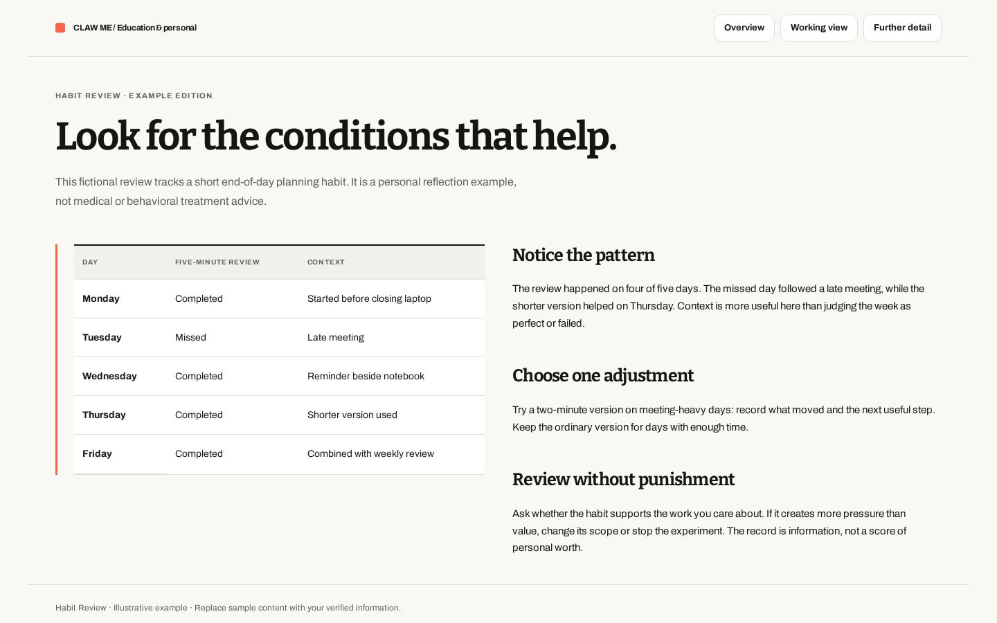 Preview of Habit Review