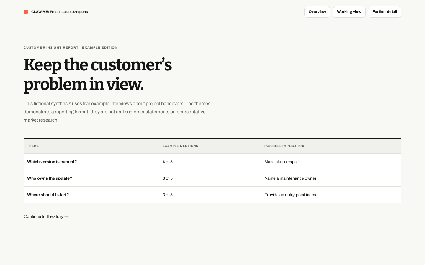 Preview of Customer Insight Report