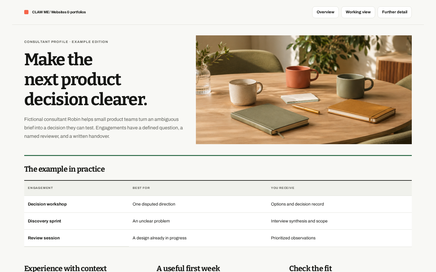 Preview of Consultant Profile