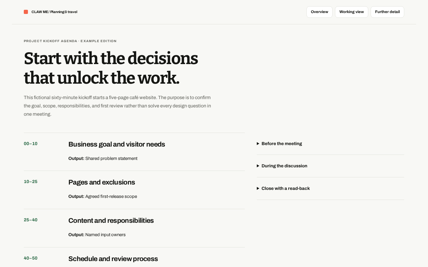 Preview of Project Kickoff Agenda