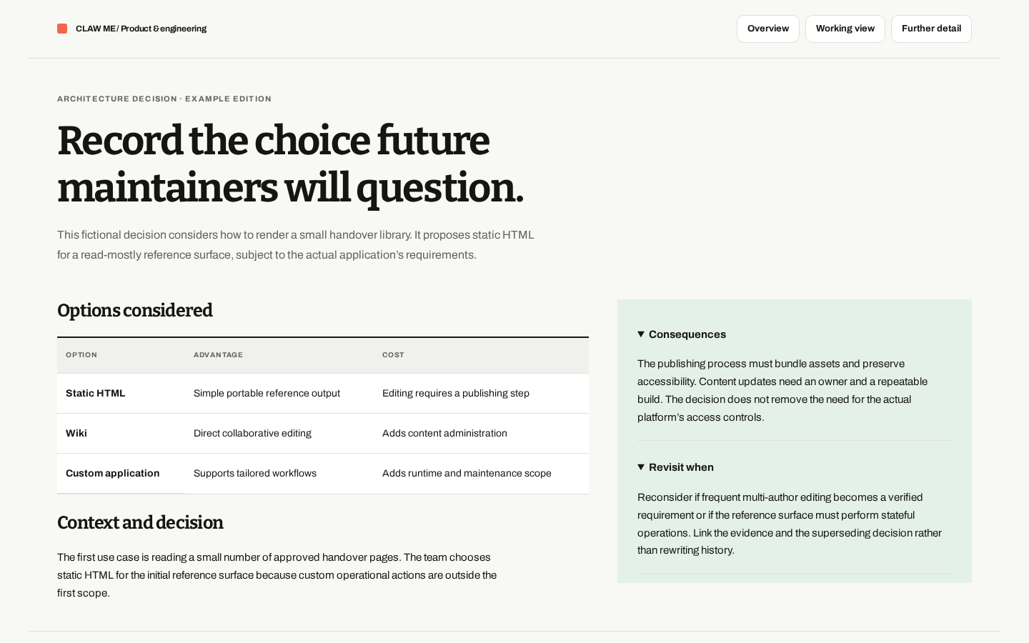 Preview of Architecture Decision
