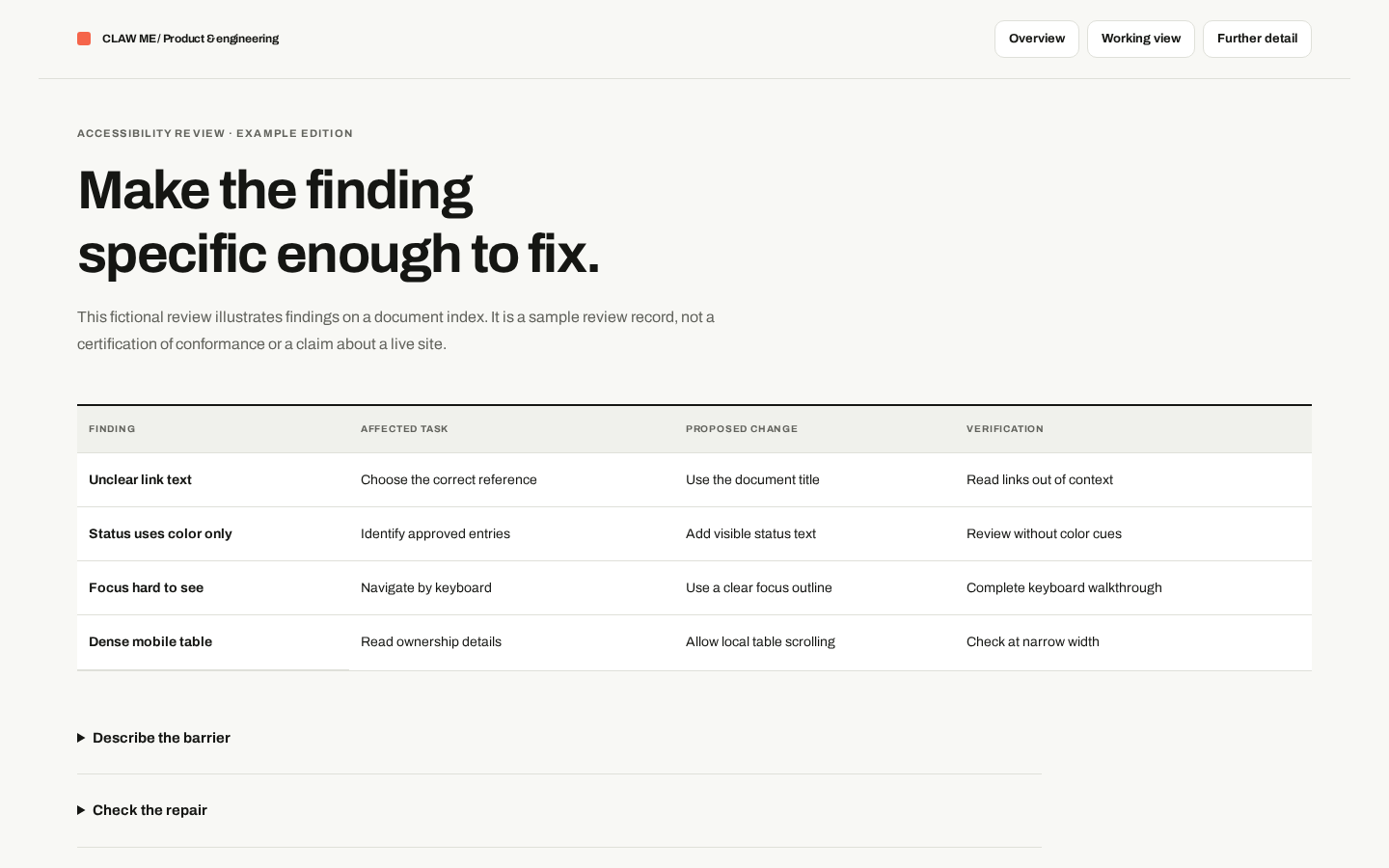 Preview of Accessibility Review