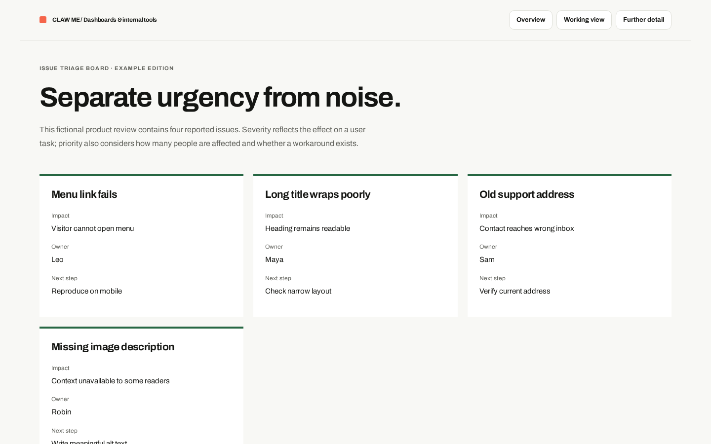 Preview of Issue Triage Board