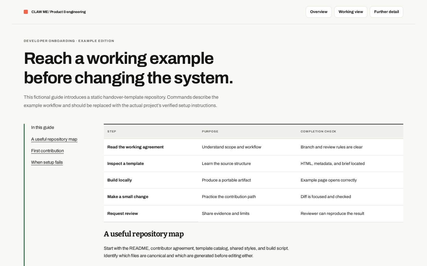Preview of Developer Onboarding