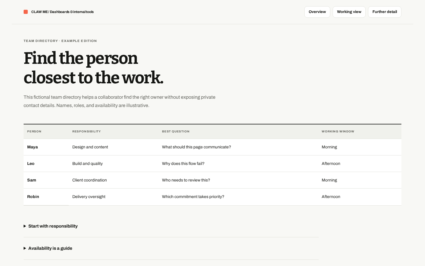 Preview of Team Directory