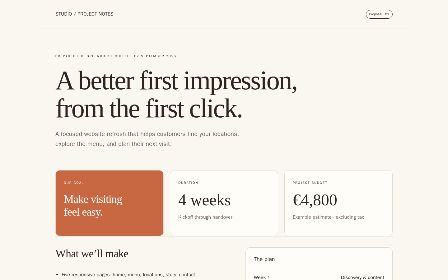 Preview of Client project proposal