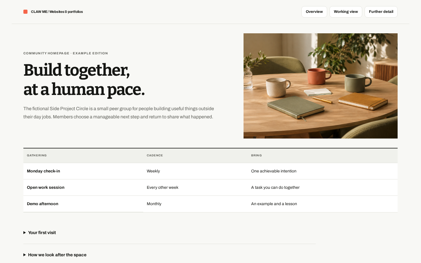 Preview of Community Homepage