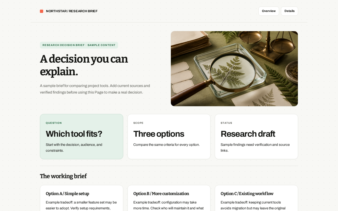 Preview of Research decision brief
