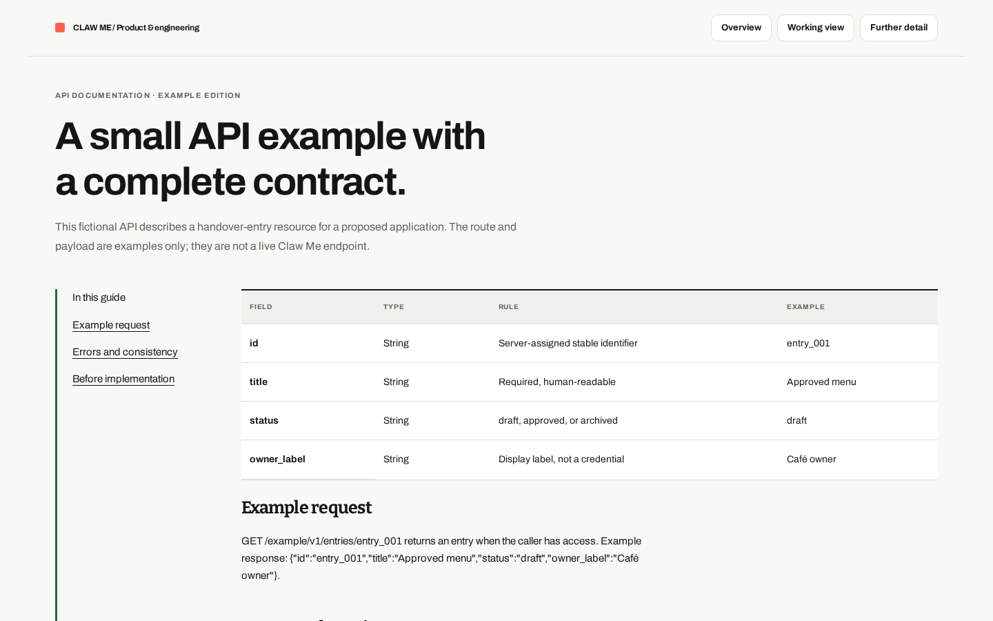 Preview of API Documentation