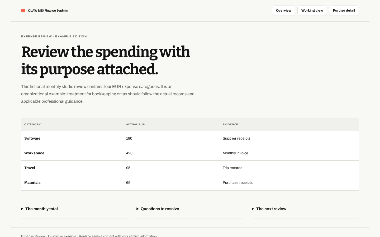 Preview of Expense Review