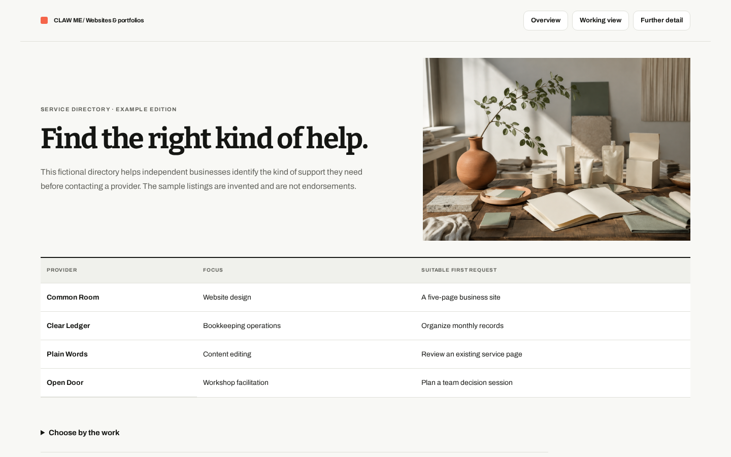 Preview of Service Directory